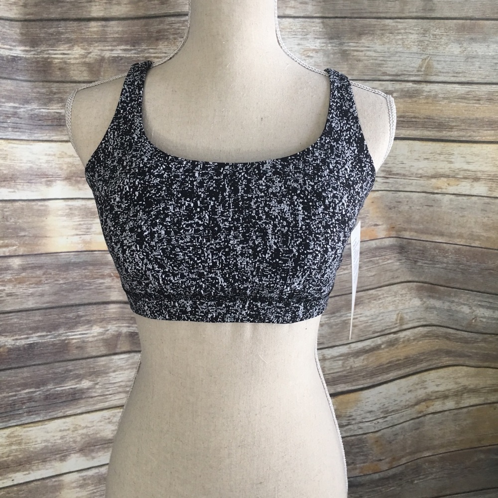 NWT SUWB LULULEMON ENERGY BRA - - BLACK WHITE 10 - Picture 2 of 5